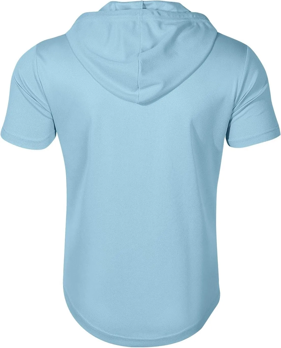 Short Sleeve Hoodies for Men Quarter Zip Summer Gym Workout Athletic Work Hooded T-Shirts with Multi-Pockets