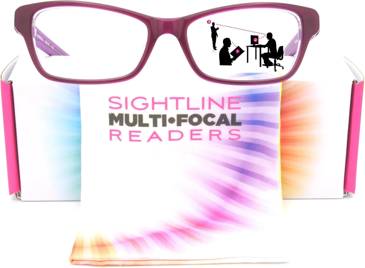 Sightline P314 Progressive Reading Glasses for Women Premium Cateye Optical Acetate Frame Medium Fit