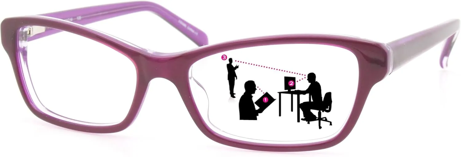 Sightline P314 Progressive Reading Glasses for Women Premium Cateye Optical Acetate Frame Medium Fit