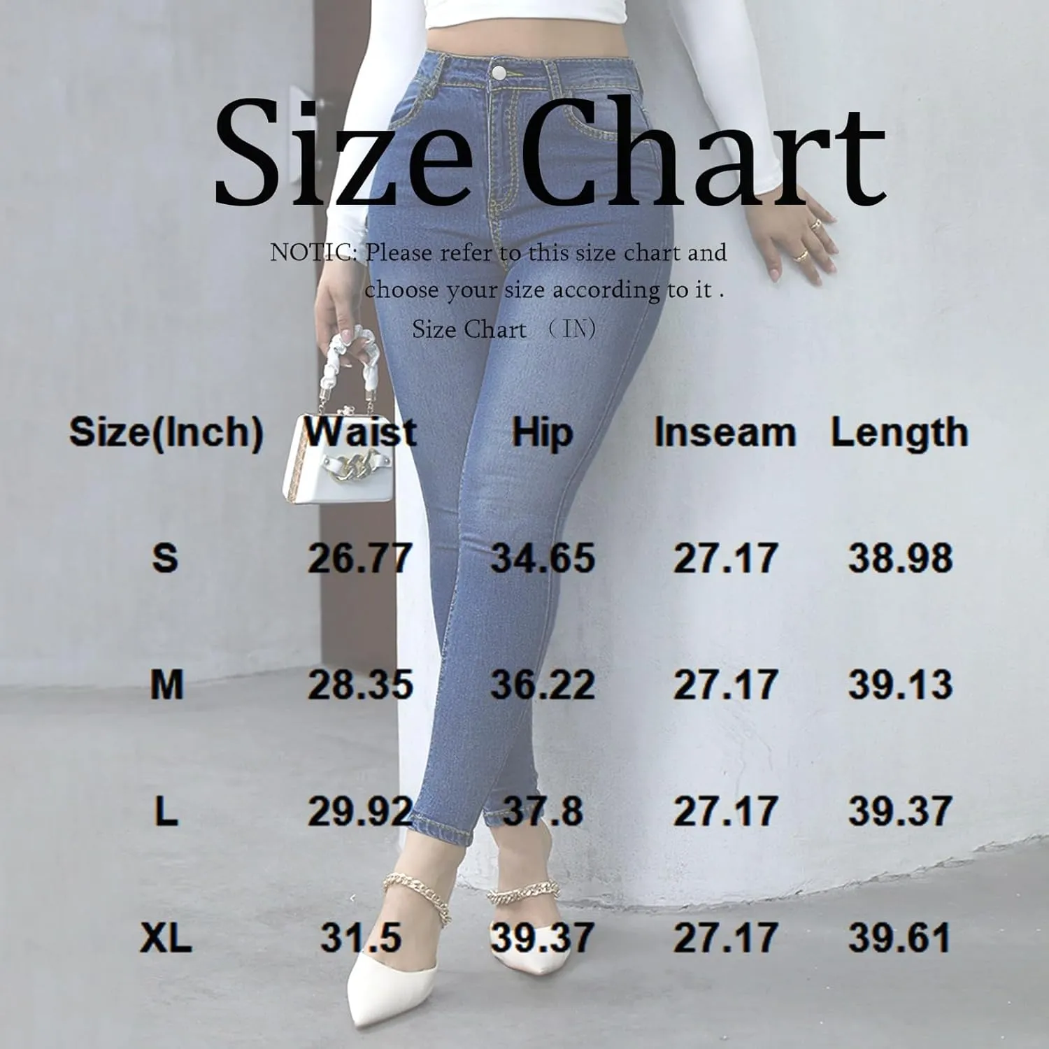 Skinny Jeans for Women Stretchy Curvy High Waisted Butt Lifting Jeans Pull On Denim Jeggings with Pockets