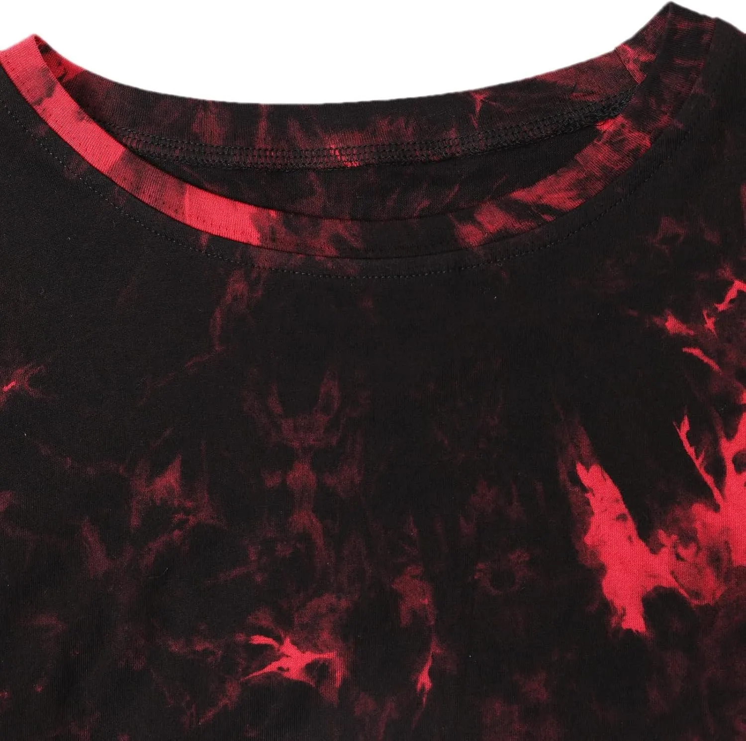 SOFIA'S CHOICE Tie Dye Crop Tops for Women Loose Fit Summer Short Sleeve T Shirt Boxy Cropped Tees