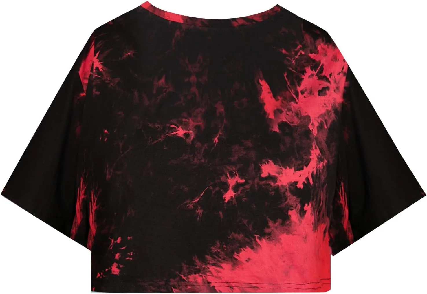 SOFIA'S CHOICE Tie Dye Crop Tops for Women Loose Fit Summer Short Sleeve T Shirt Boxy Cropped Tees