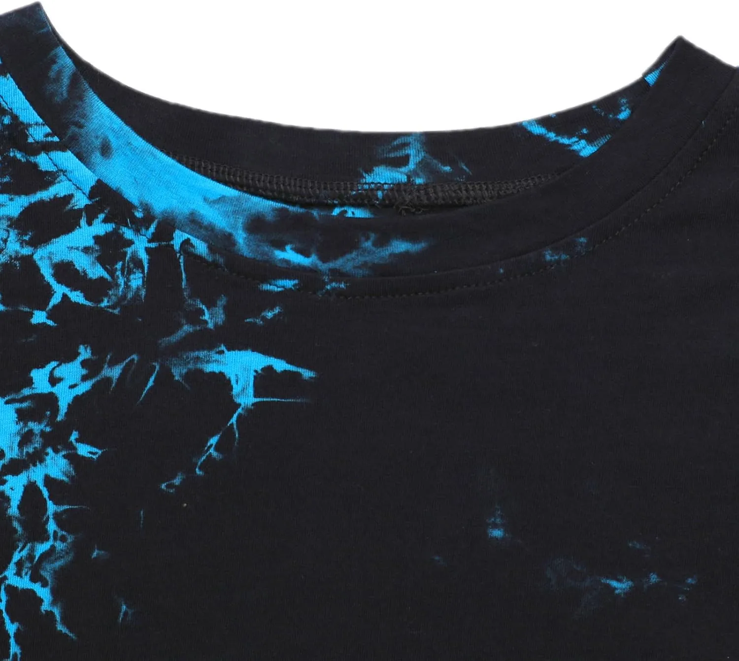 SOFIA'S CHOICE Tie Dye Crop Tops for Women Loose Fit Summer Short Sleeve T Shirt Boxy Cropped Tees