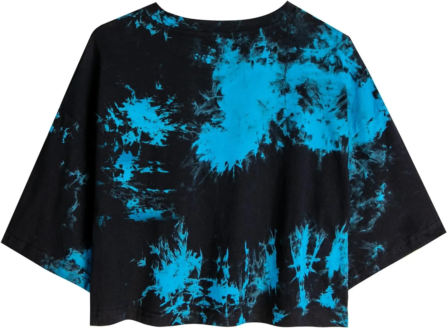 SOFIA'S CHOICE Tie Dye Crop Tops for Women Loose Fit Summer Short Sleeve T Shirt Boxy Cropped Tees