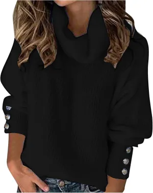 Sweaters for Women Contrasting Panel Crewneck Long Sleeve Pullover Women's Sweater Crewneck Pullover Knit Jumper