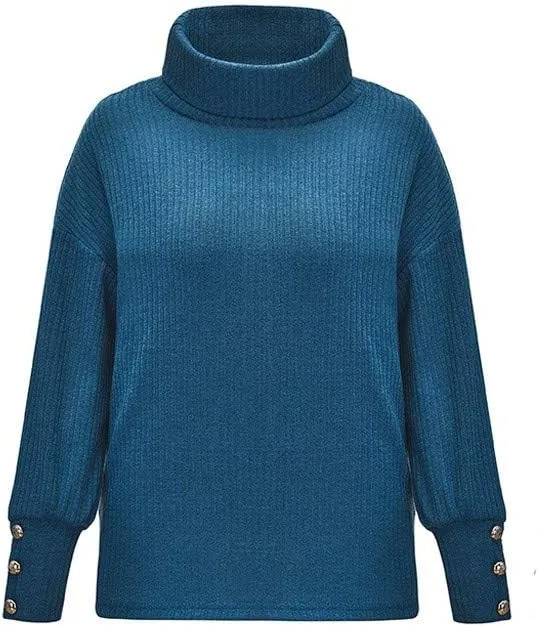 Sweaters for Women Sleeve Knitted Tops Pullover Turtleneck Sweater Long Sweater Fall Sweaters Round Neck Loose