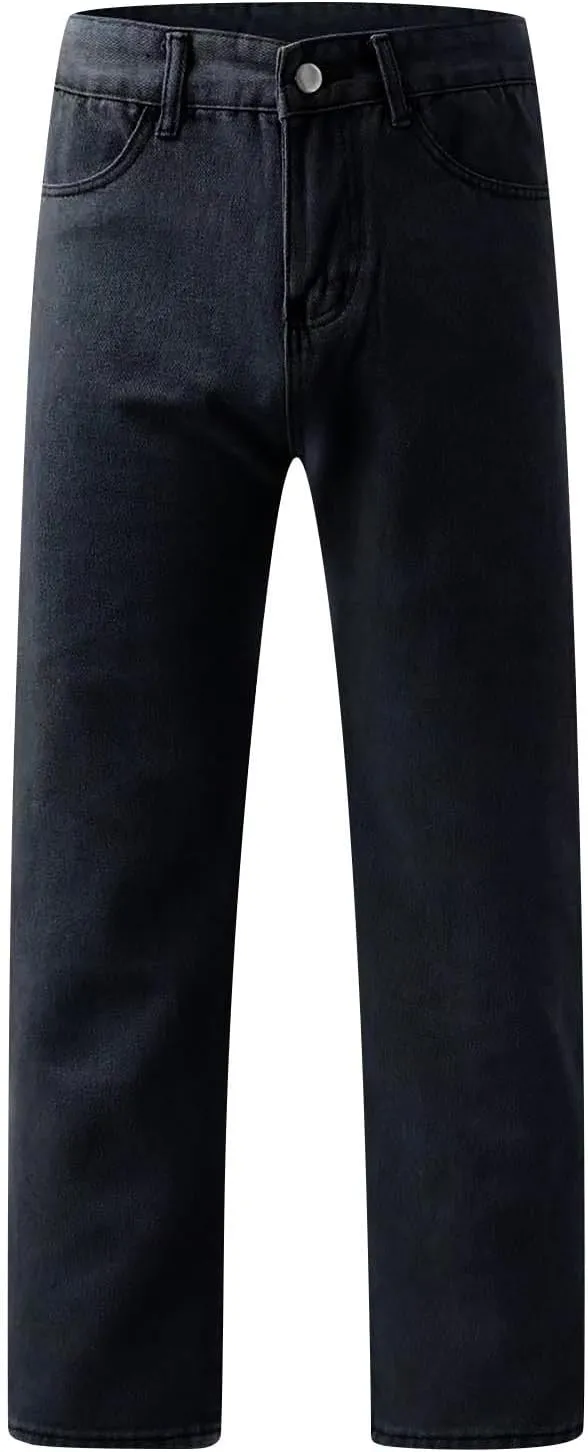 Sweatpant Jeans Women Low Rise Baggy Denim Pants with Pockets Loose Casual Vintage Boyfriend Wide Leg Barrel Jeans