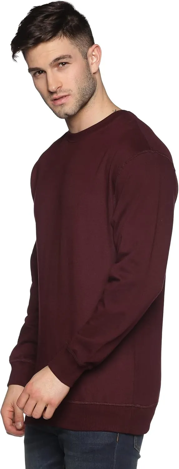 Sweatshirt for Mens 100% Cotton Crewneck Long Sleeve Heavyweight Regular Fit Pullover Warm Plain Top