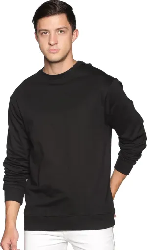 Sweatshirt for Mens 100% Cotton Crewneck Long Sleeve Heavyweight Regular Fit Pullover Warm Plain Top