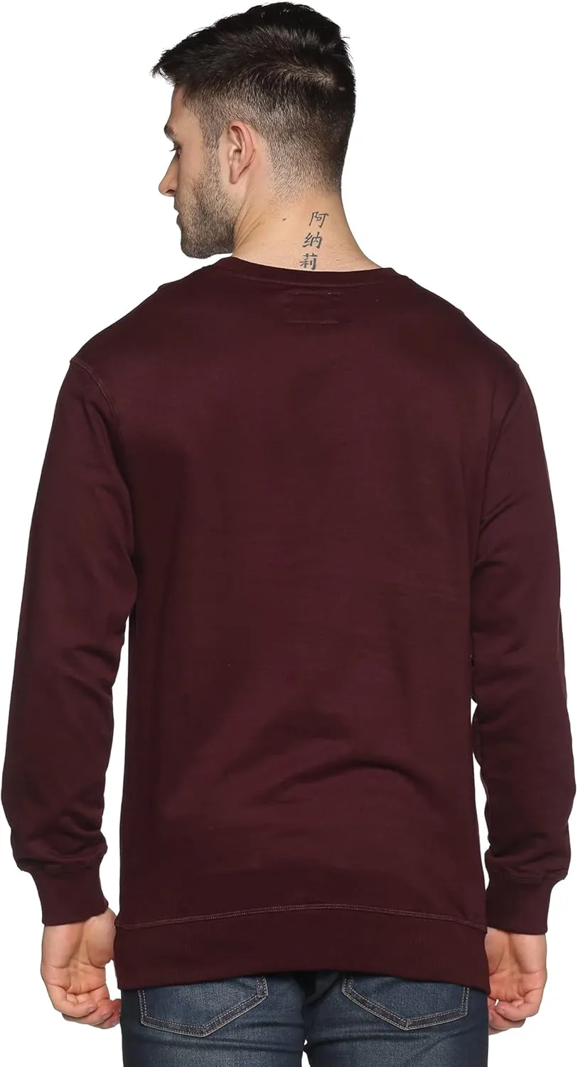 Sweatshirt for Mens 100% Cotton Crewneck Long Sleeve Heavyweight Regular Fit Pullover Warm Plain Top