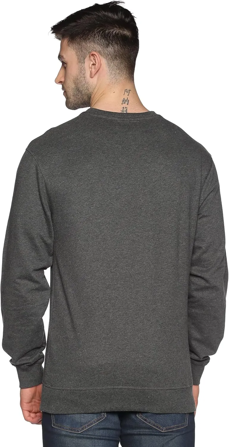 Sweatshirt for Mens 100% Cotton Crewneck Long Sleeve Heavyweight Regular Fit Pullover Warm Plain Top