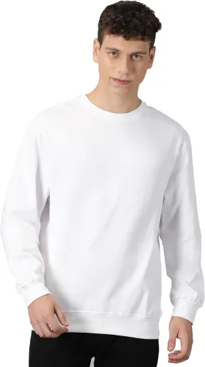 Sweatshirt for Mens 100% Cotton Crewneck Long Sleeve Heavyweight Regular Fit Pullover Warm Plain Top