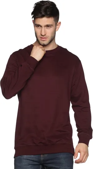 Sweatshirt for Mens 100% Cotton Crewneck Long Sleeve Heavyweight Regular Fit Pullover Warm Plain Top