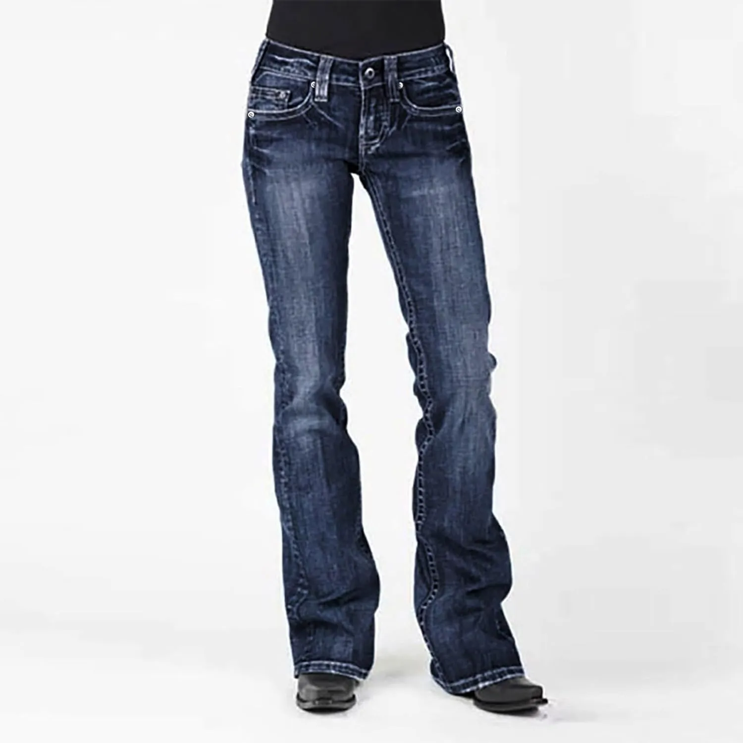 TANGNADE Bell Bottoms Flare Jeans for Women Mid High Waist Wide Leg Low Rise Denim Pants Trendy Trouser Jeans