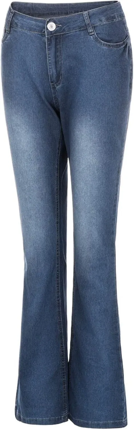 TANGNADE Bell Bottoms Flare Jeans for Women Mid High Waist Wide Leg Low Rise Denim Pants Trendy Trouser Jeans