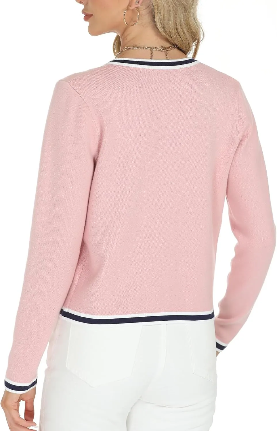 Tanou Women's 2025 Fall Crewneck Long Sleeve Casual Button Down Cardigan Sweater Knit Lady Jackets