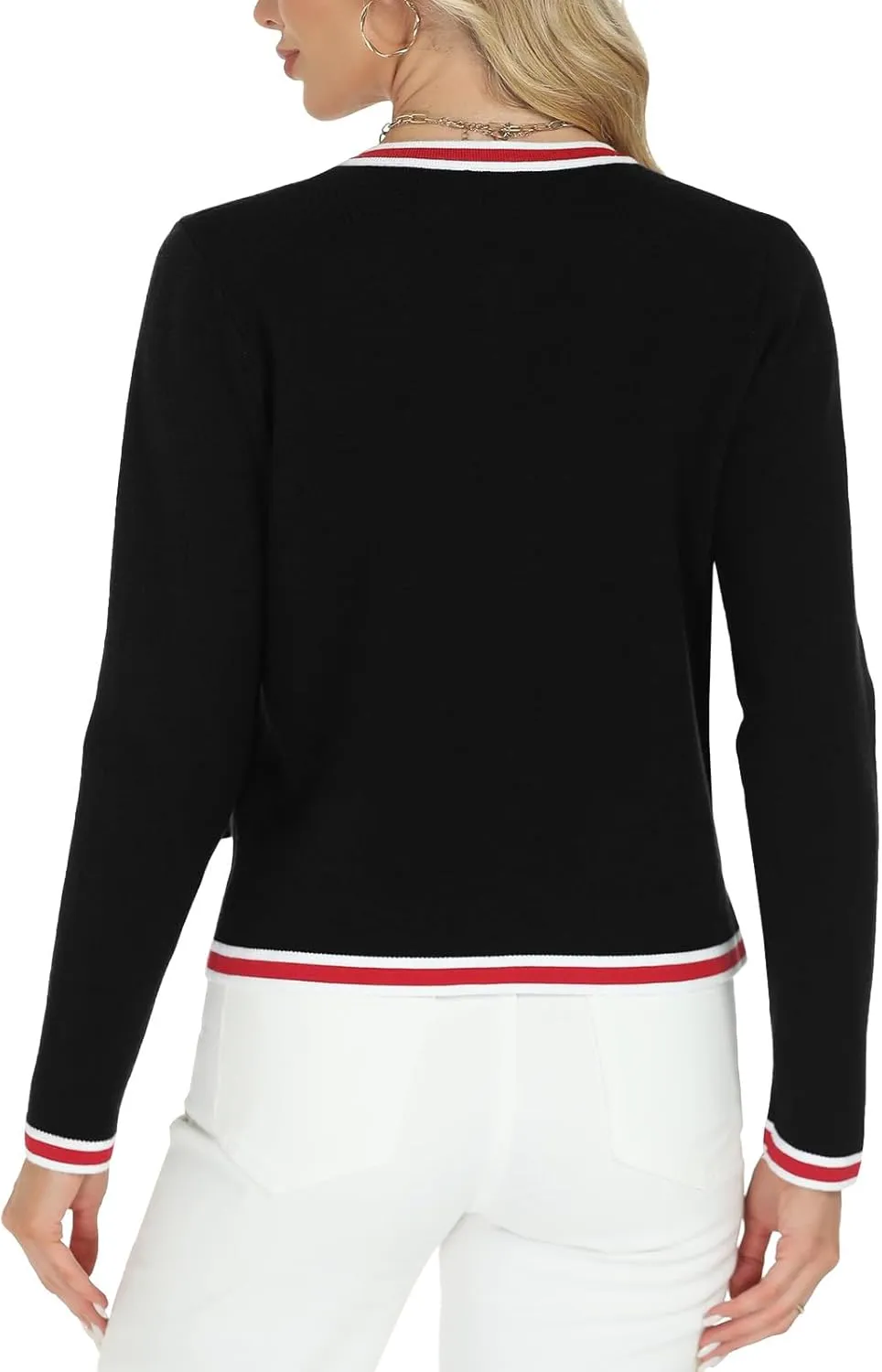 Tanou Women's 2025 Fall Crewneck Long Sleeve Casual Button Down Cardigan Sweater Knit Lady Jackets