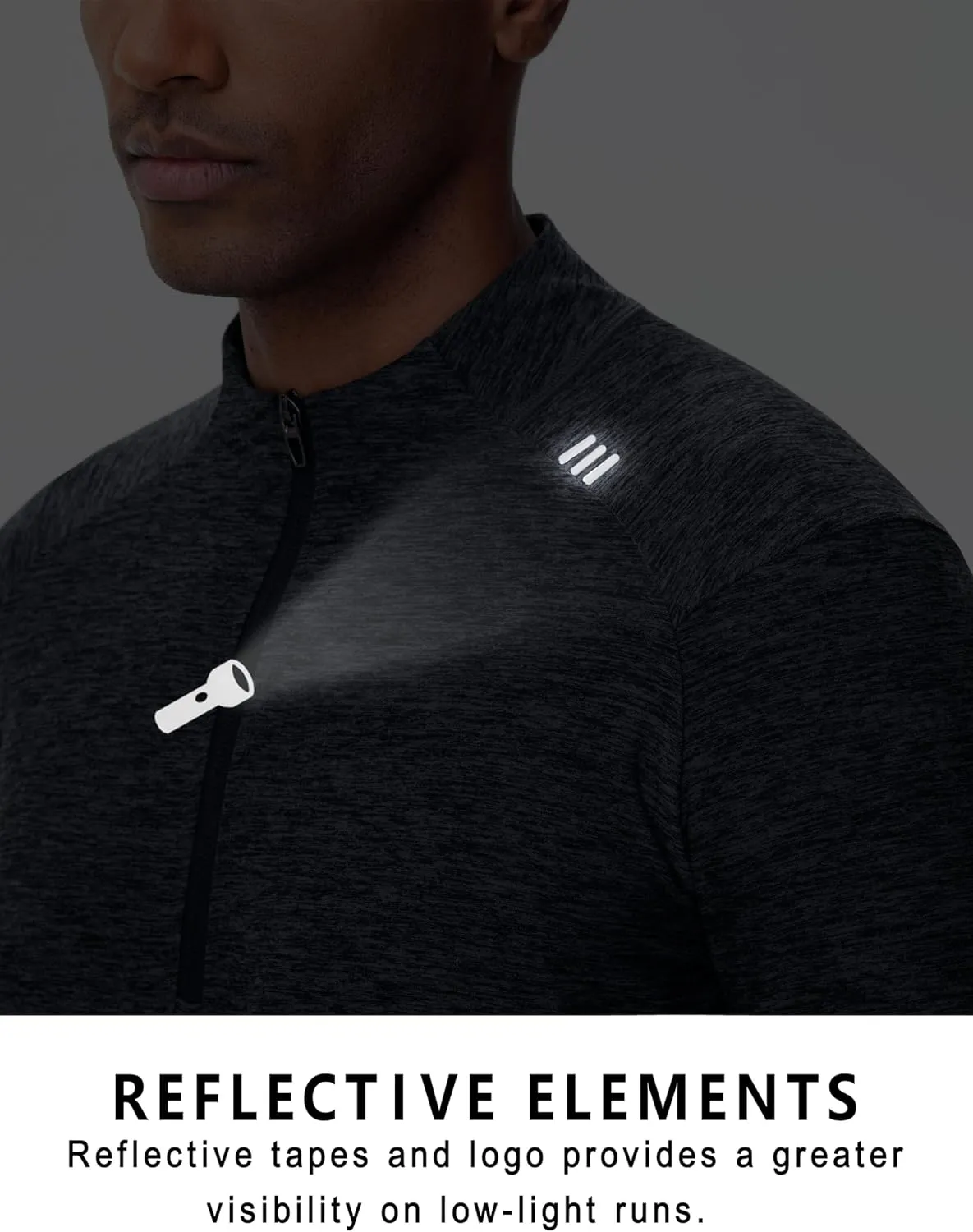 THE GYM PEOPLE Men's Half-Zip Long Sleeve Golf Shirts Soft Lightweight Warm Workout Pullover Sweatshirts with Thumb Hole