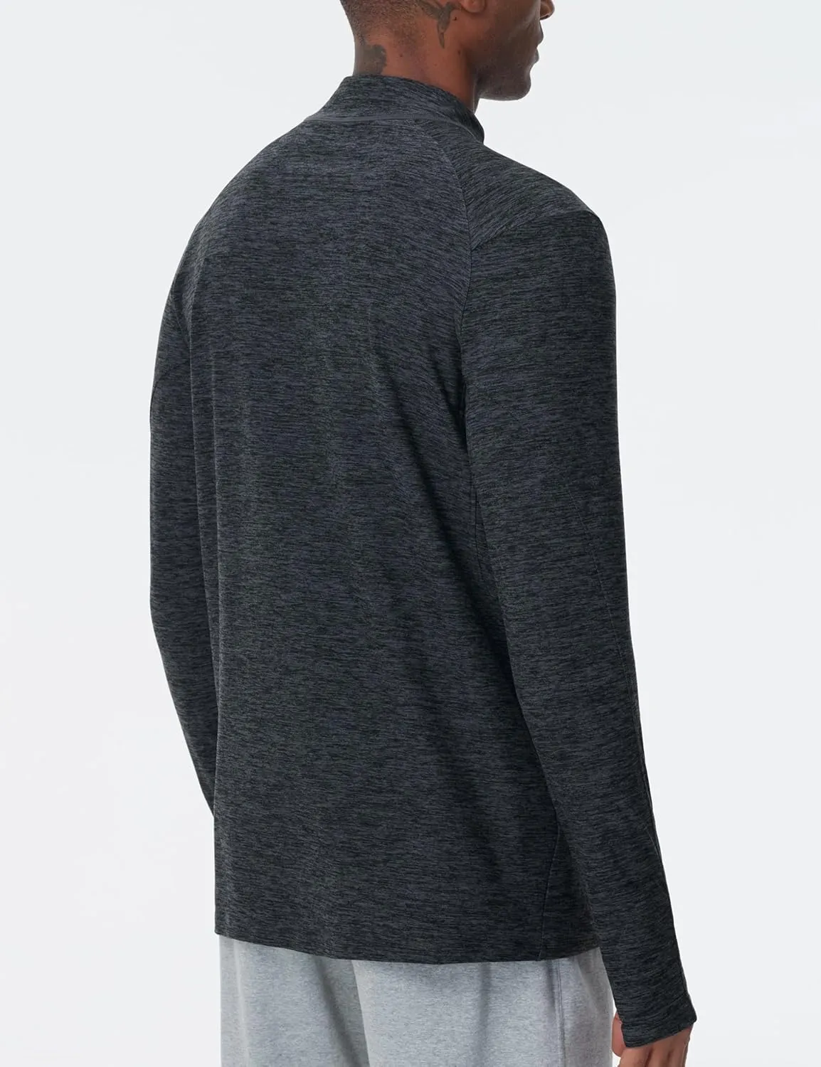 THE GYM PEOPLE Men's Half-Zip Long Sleeve Golf Shirts Soft Lightweight Warm Workout Pullover Sweatshirts with Thumb Hole