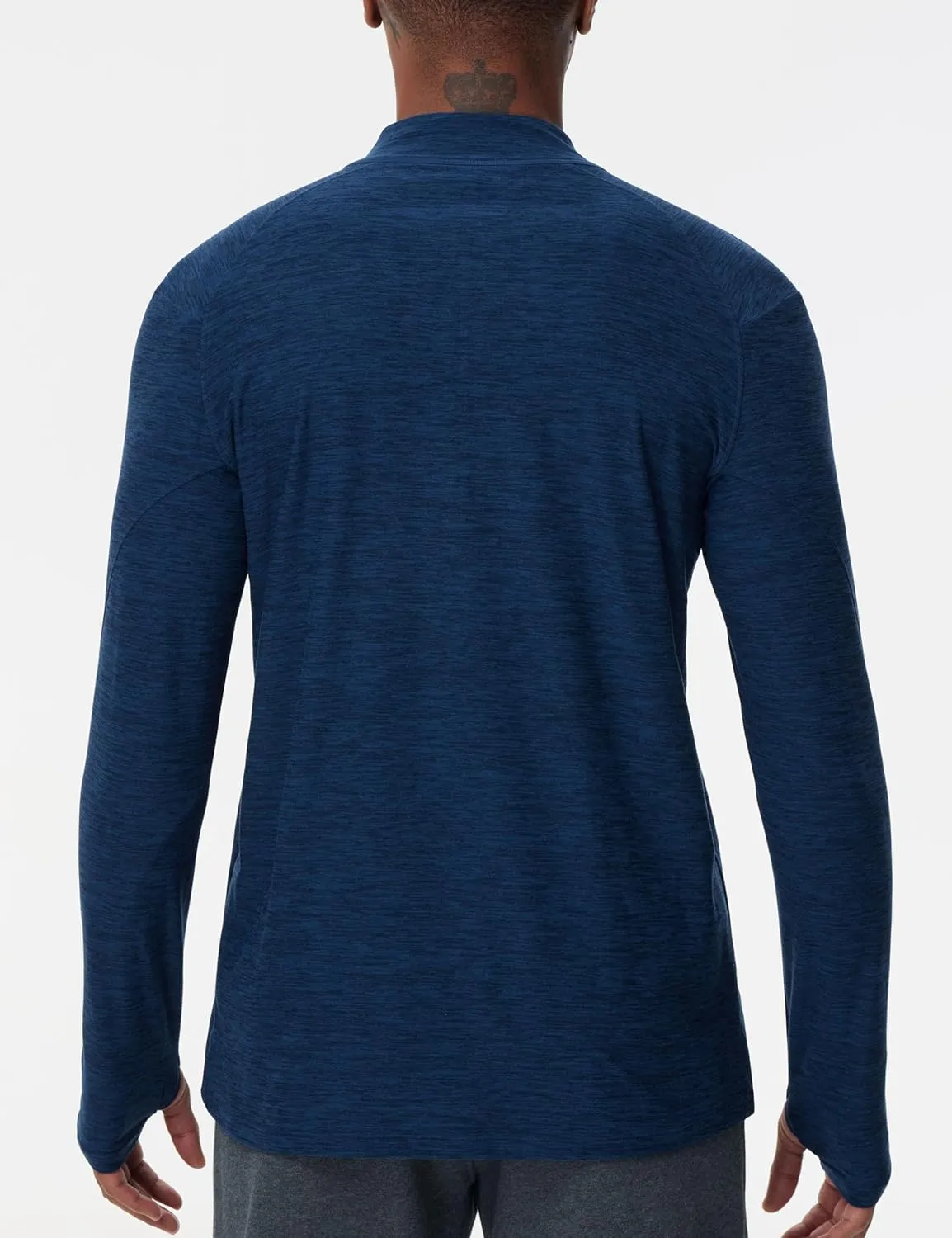 THE GYM PEOPLE Men's Half-Zip Long Sleeve Golf Shirts Soft Lightweight Warm Workout Pullover Sweatshirts with Thumb Hole