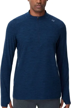 THE GYM PEOPLE Men's Half-Zip Long Sleeve Golf Shirts Soft Lightweight Warm Workout Pullover Sweatshirts with Thumb Hole