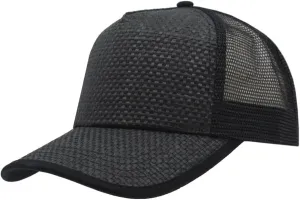 The Vintage Year Two Tone Toyo Straw Natural Paper Mesh Adjustable Trucker Baseball Cap