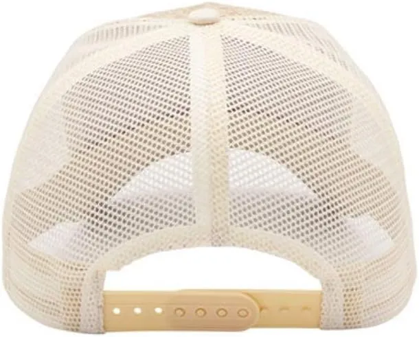 The Vintage Year Two Tone Toyo Straw Natural Paper Mesh Adjustable Trucker Baseball Cap