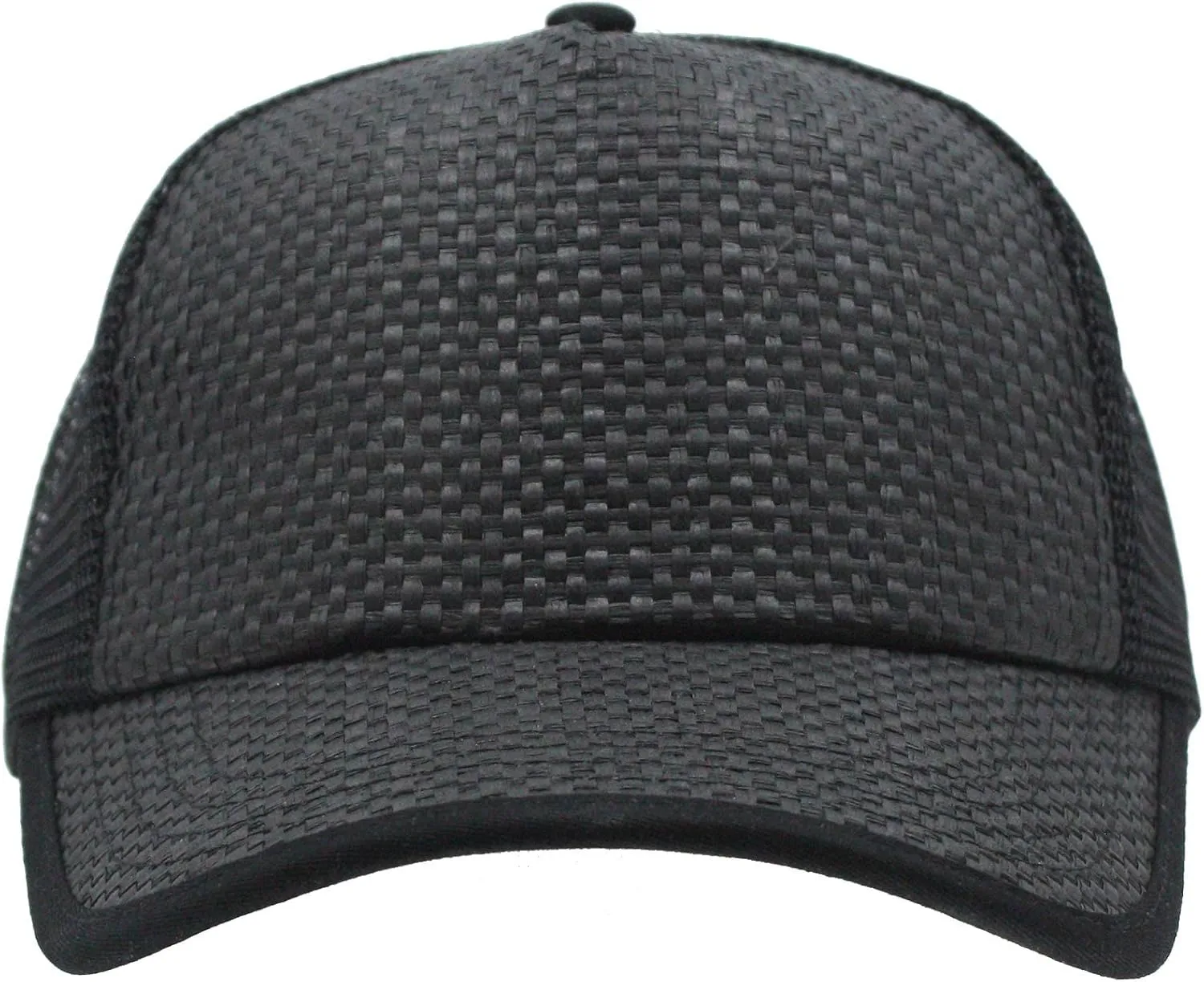 The Vintage Year Two Tone Toyo Straw Natural Paper Mesh Adjustable Trucker Baseball Cap