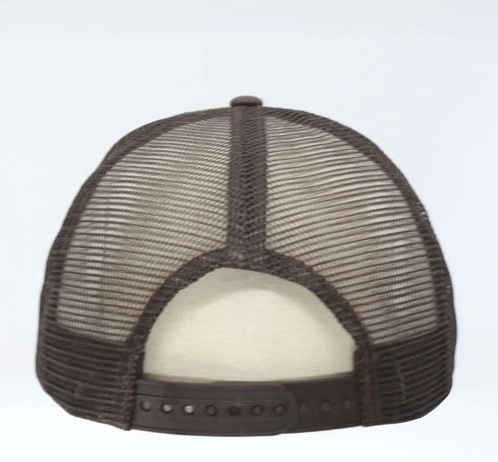 The Vintage Year Two Tone Toyo Straw Natural Paper Mesh Adjustable Trucker Baseball Cap