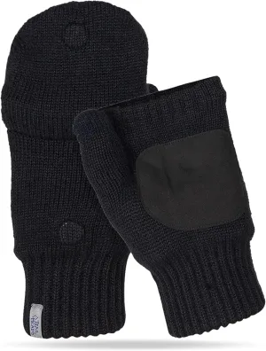 TrailHeads Women’s Fingerless Gloves | Merino Knit Convertible Mittens