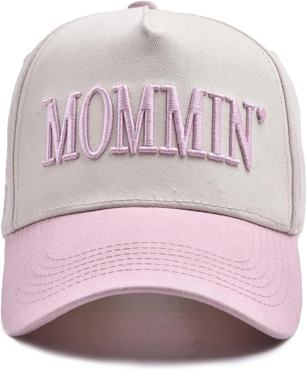 Trucker Hat for Women Men Embroidery Mommin Two Tone Adjustable Baseball Cap Hat Trendy Vintage Snapback Hat