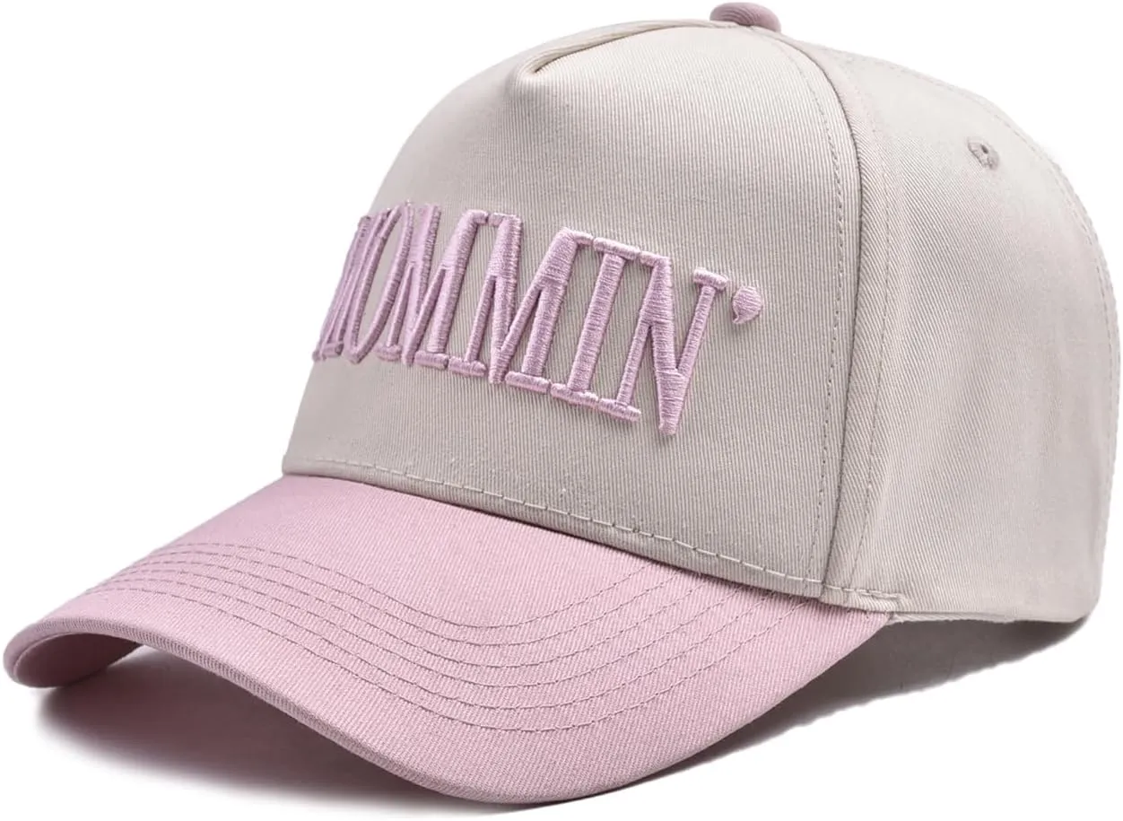Trucker Hat for Women Men Embroidery Mommin Two Tone Adjustable Baseball Cap Hat Trendy Vintage Snapback Hat