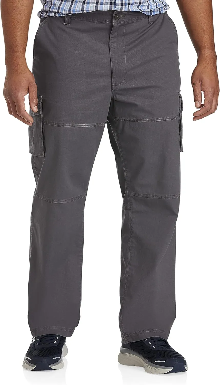 True Nation by DXL Men's Big and Tall Ripstop Utility Cargo Pants Dark Grey 44 x 32