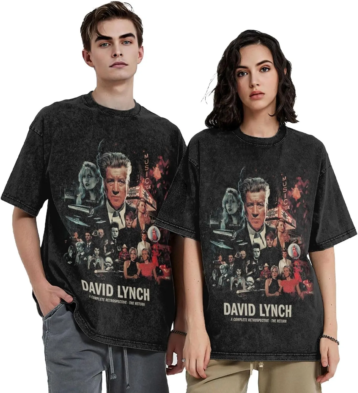 Tshirt Men Vintage Music Graphic Oversize Washed Streetwear Tee Tops