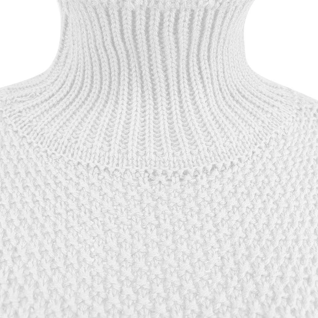 Turtleneck Sweater Women Oversized Knit Sweater Vintage Pullover Sweater Chunky Jumper Top Winter Casual Tunic Top