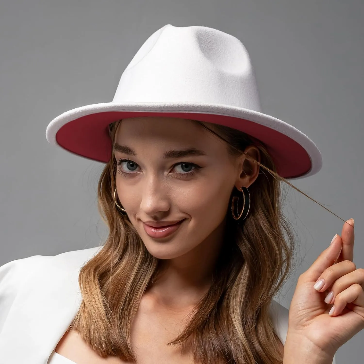 Two Tone Fedora Hats for Men and Women Wide Brim Fedora Hats Rancher Hat Panama Hat