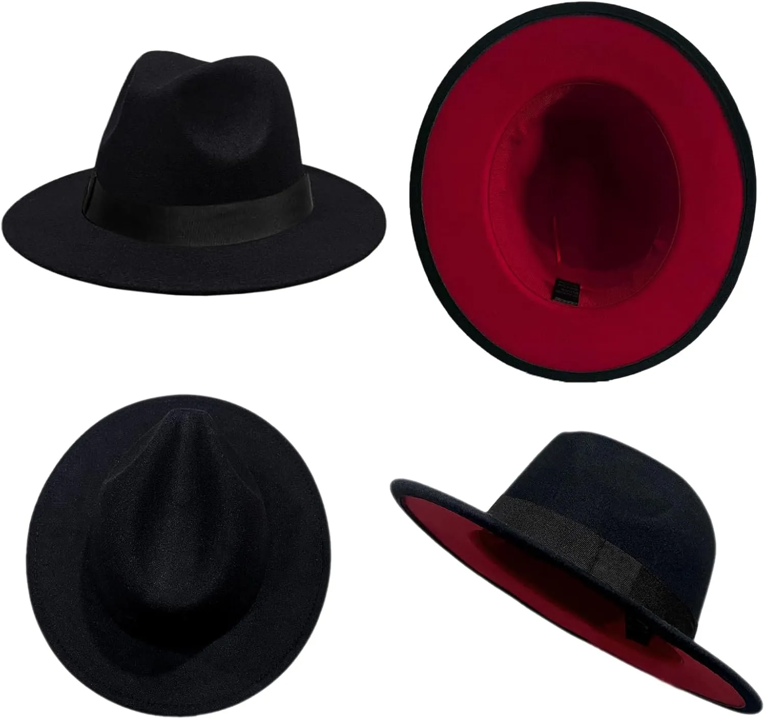Two Tone Fedora Hats for Men and Women Wide Brim Fedora Hats Rancher Hat Panama Hat