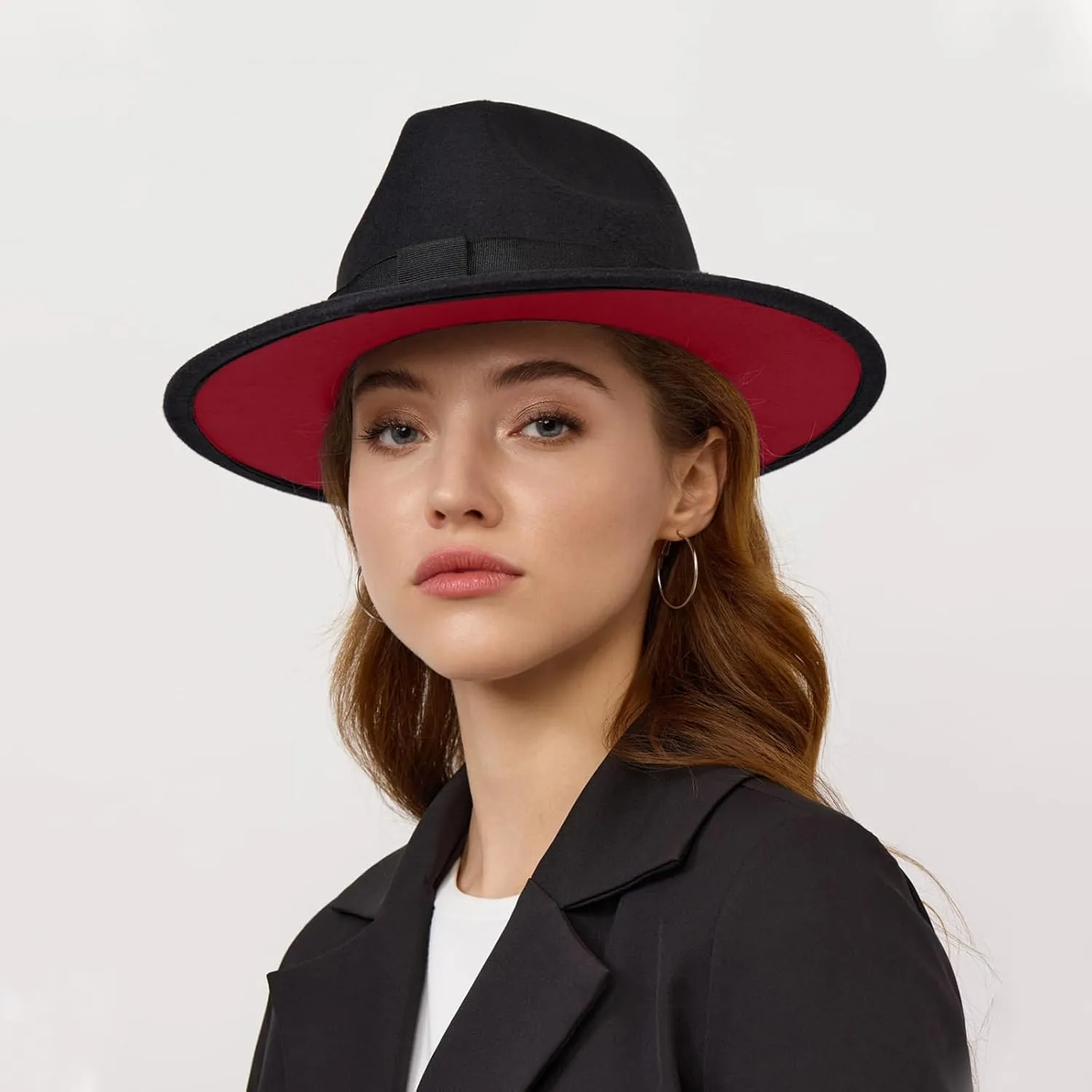 Two Tone Fedora Hats for Men and Women Wide Brim Fedora Hats Rancher Hat Panama Hat
