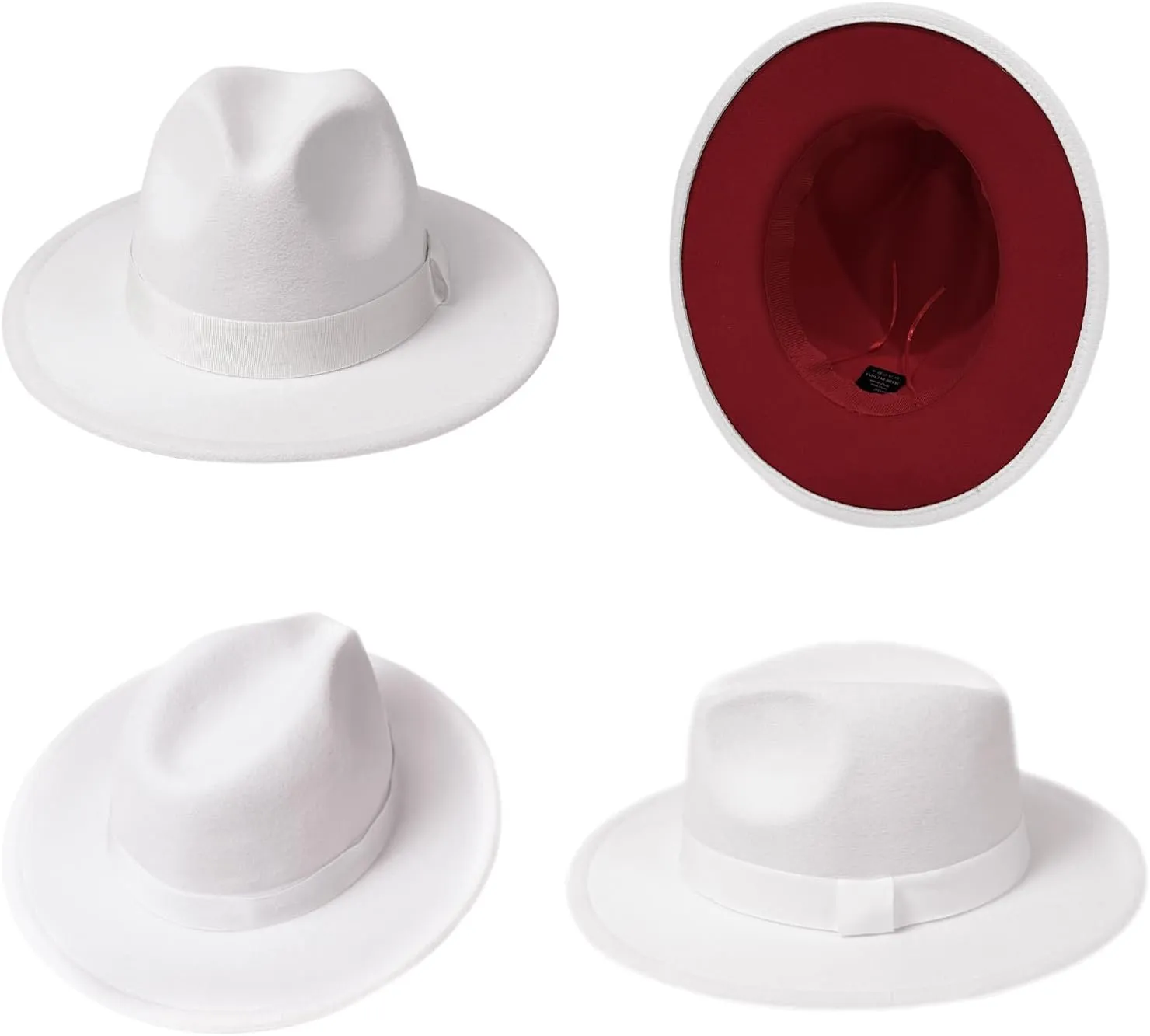 Two Tone Fedora Hats for Men and Women Wide Brim Fedora Hats Rancher Hat Panama Hat
