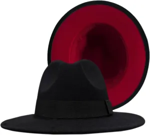 Two Tone Fedora Hats for Men and Women Wide Brim Fedora Hats Rancher Hat Panama Hat
