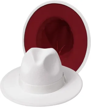 Two Tone Fedora Hats for Men and Women Wide Brim Fedora Hats Rancher Hat Panama Hat