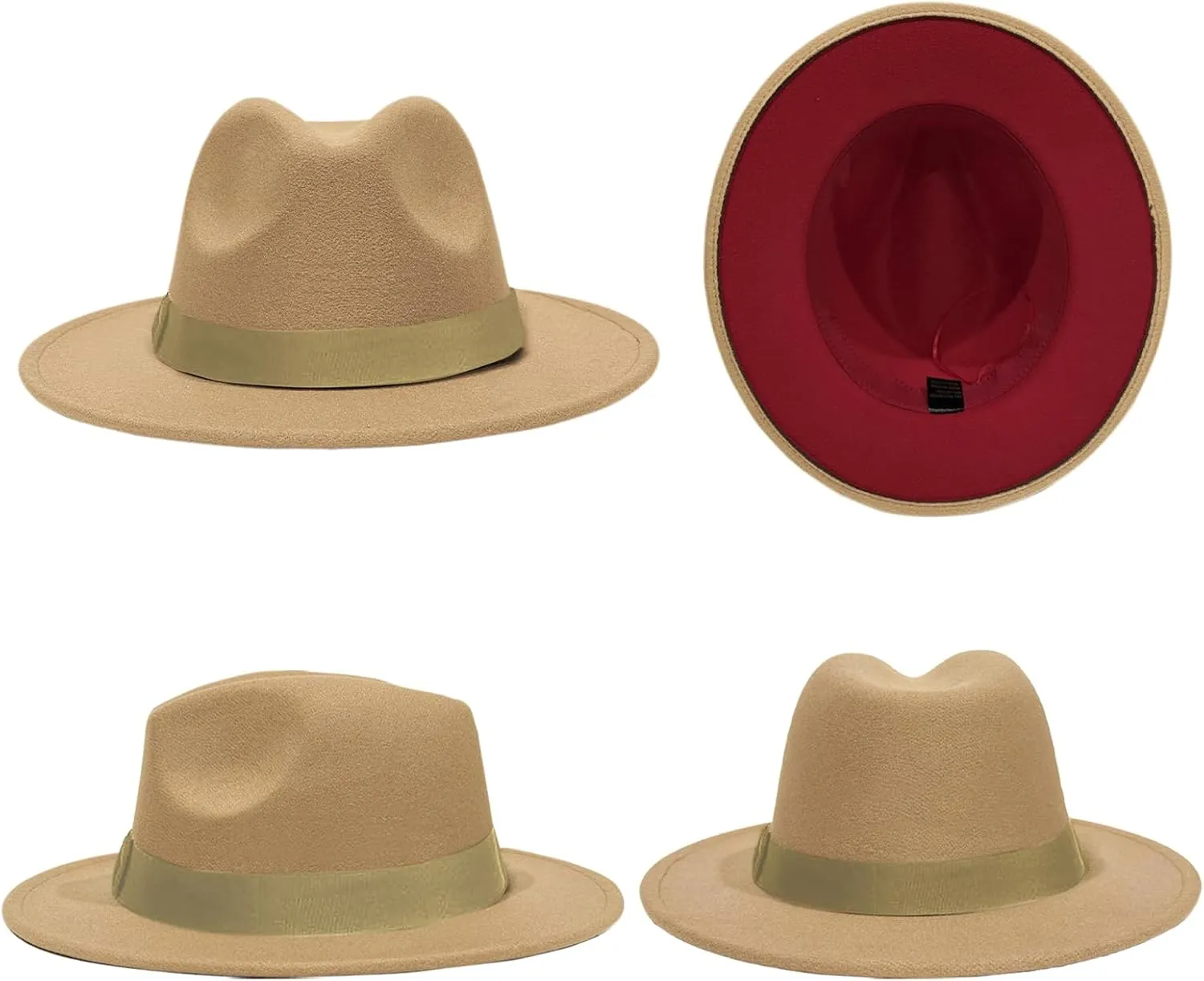 Two Tone Fedora Hats for Men and Women Wide Brim Fedora Hats Rancher Hat Panama Hat