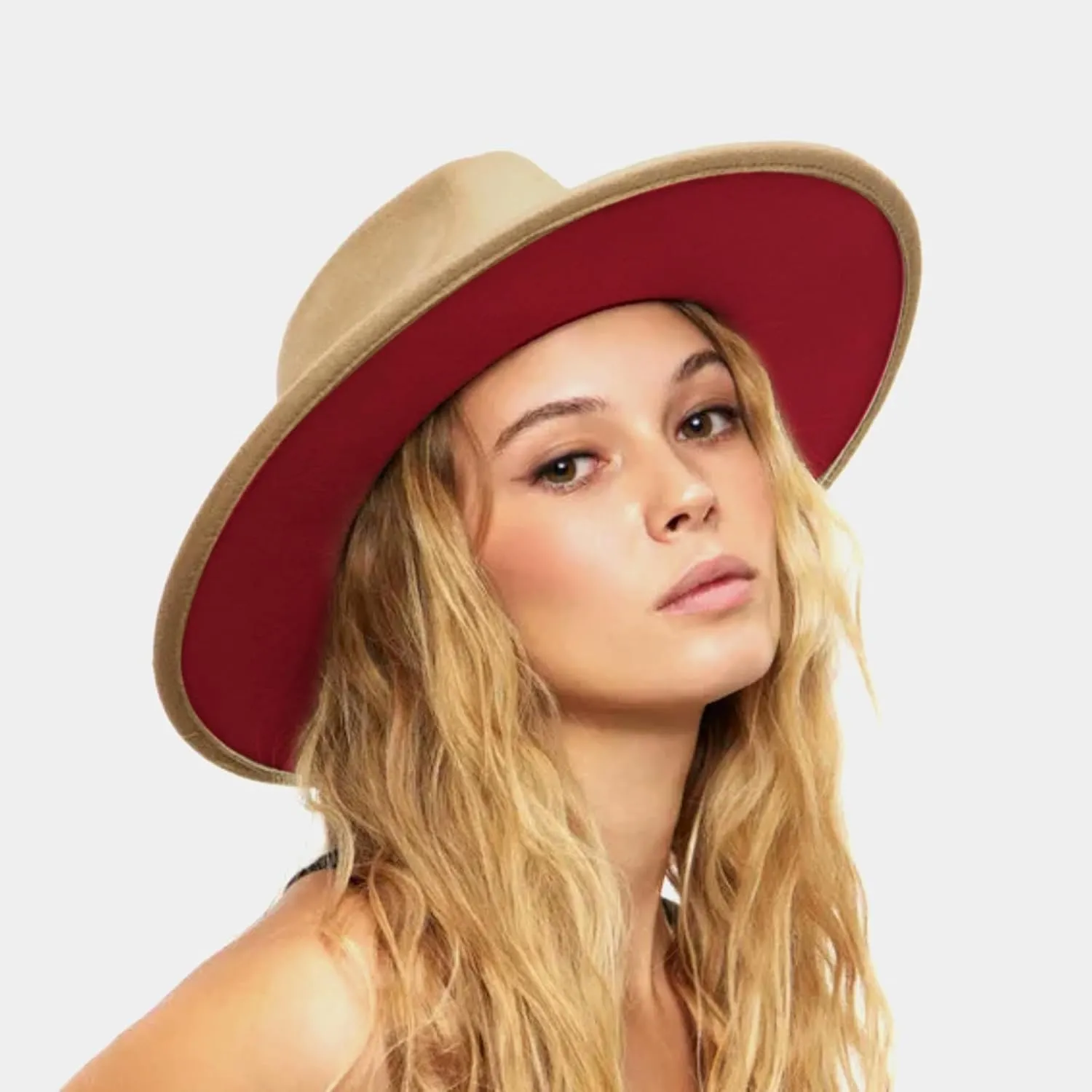 Two Tone Fedora Hats for Men and Women Wide Brim Fedora Hats Rancher Hat Panama Hat