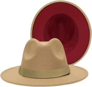 Two Tone Fedora Hats for Men and Women Wide Brim Fedora Hats Rancher Hat Panama Hat