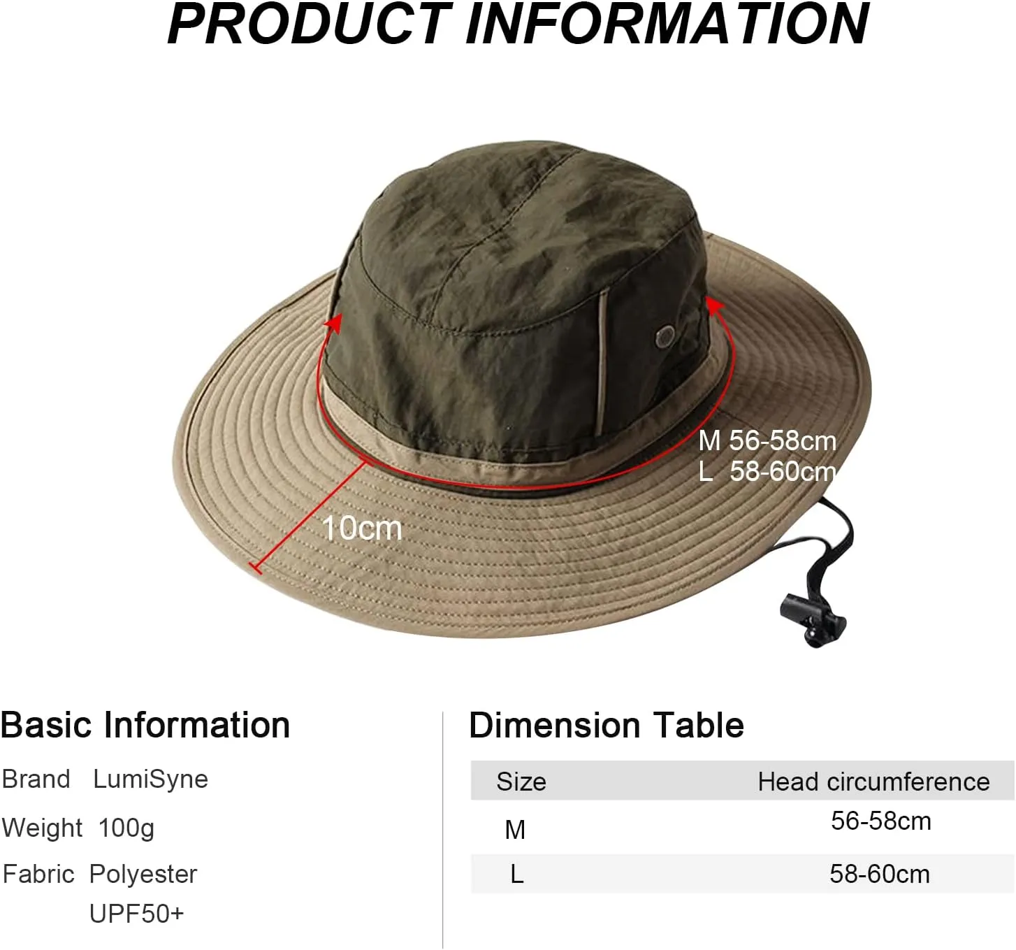 Unisex Two-Tone Bucket Hat Wide Brim Sun Hat UPF 50  Adjustable Chin Strap Breathable Mesh Packable Boonie Hat
