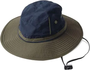 Unisex Two-Tone Bucket Hat Wide Brim Sun Hat UPF 50  Adjustable Chin Strap Breathable Mesh Packable Boonie Hat