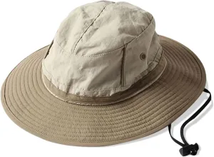 Unisex Two-Tone Bucket Hat Wide Brim Sun Hat UPF 50  Adjustable Chin Strap Breathable Mesh Packable Boonie Hat