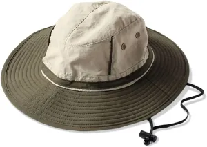 Unisex Two-Tone Bucket Hat Wide Brim Sun Hat UPF 50  Adjustable Chin Strap Breathable Mesh Packable Boonie Hat