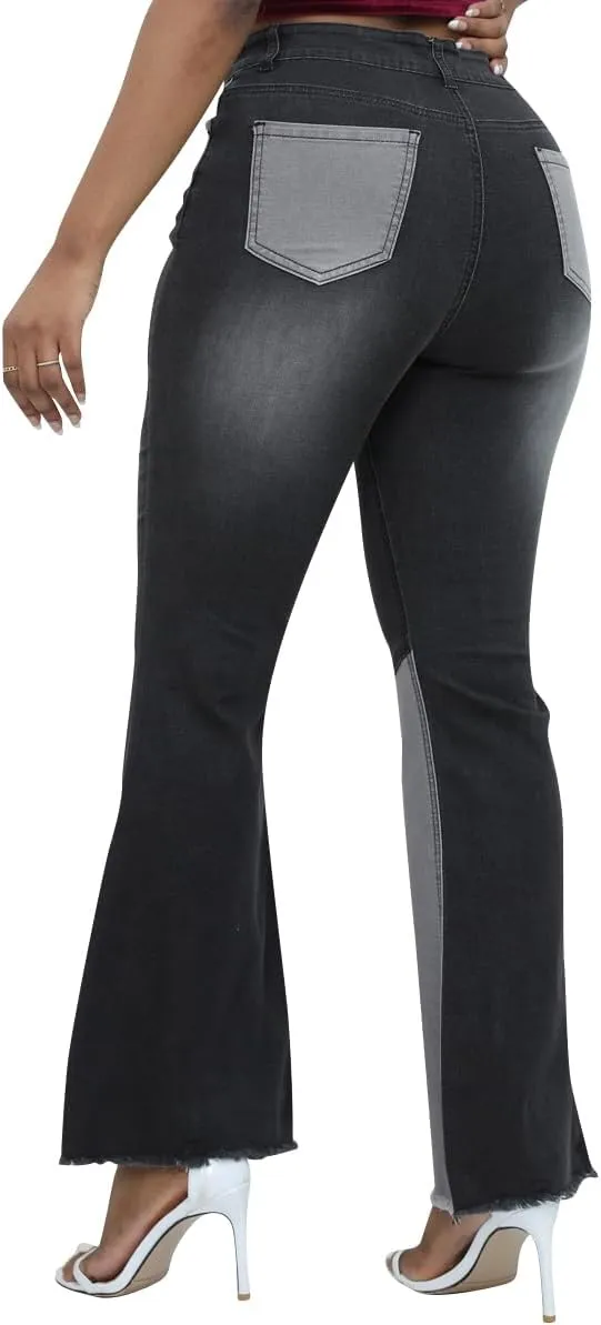 vanberfia High Waisted Jeans for Women: Skinny Denim Patchwork Stretch Pants for Various Occasions