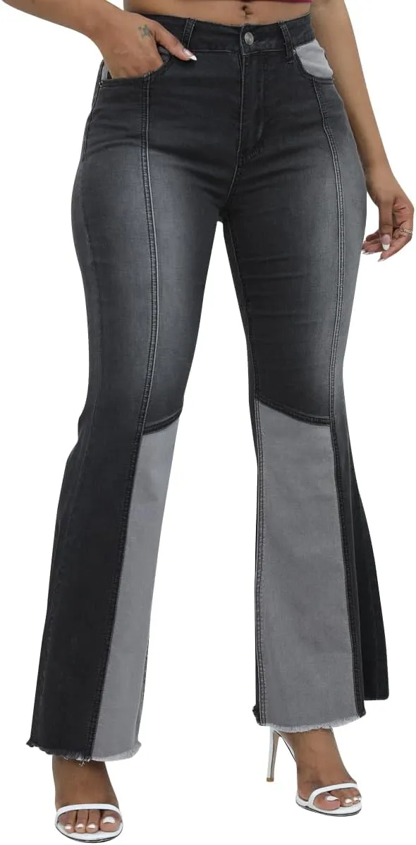 vanberfia High Waisted Jeans for Women: Skinny Denim Patchwork Stretch Pants for Various Occasions